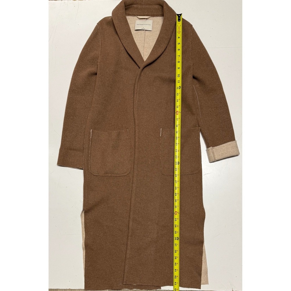 The Group‎ by Babaton Brown Wool Blend Shawl Collar Long Coat Cardigan Small